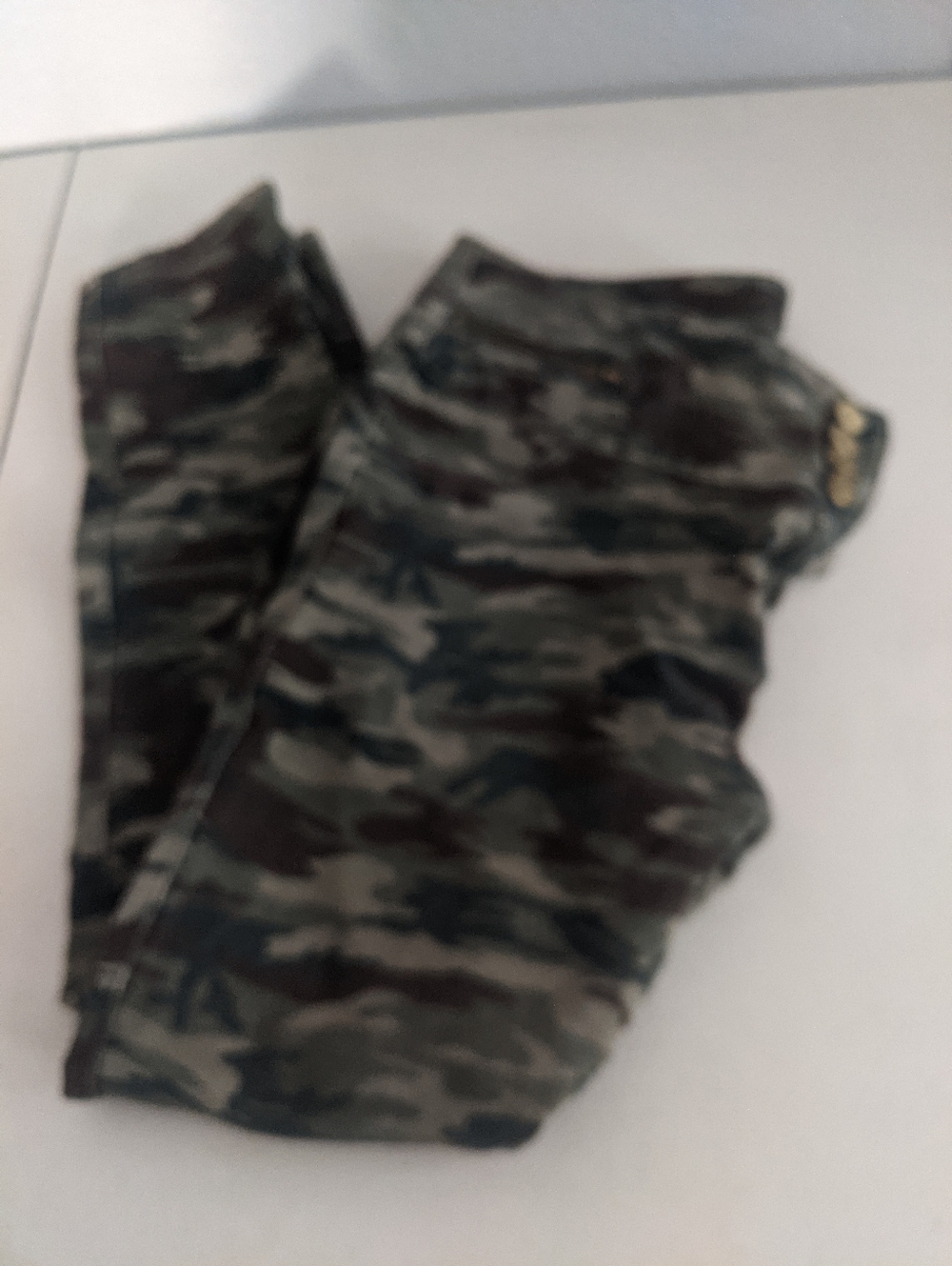 Women's Retro Camo Skinny Jeans Military Fashion Costume Cosplay